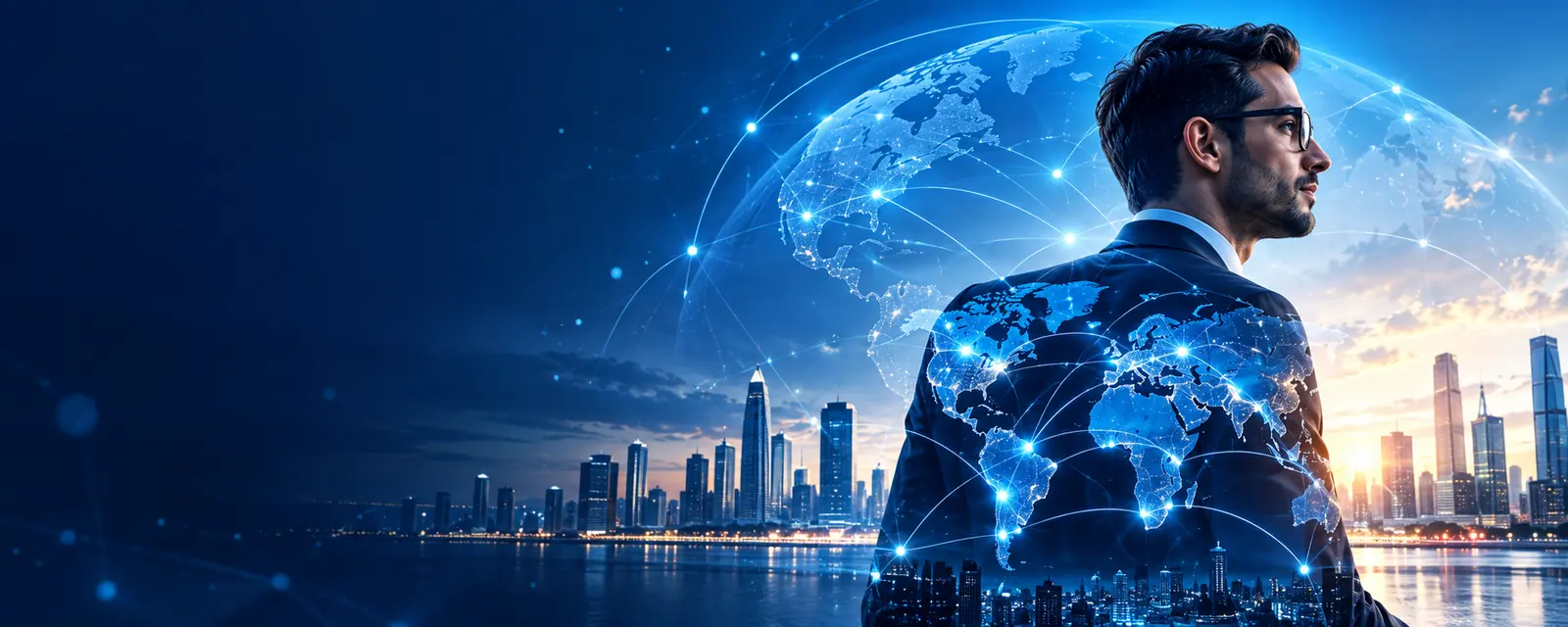 Technology leader connected to a global digital network
