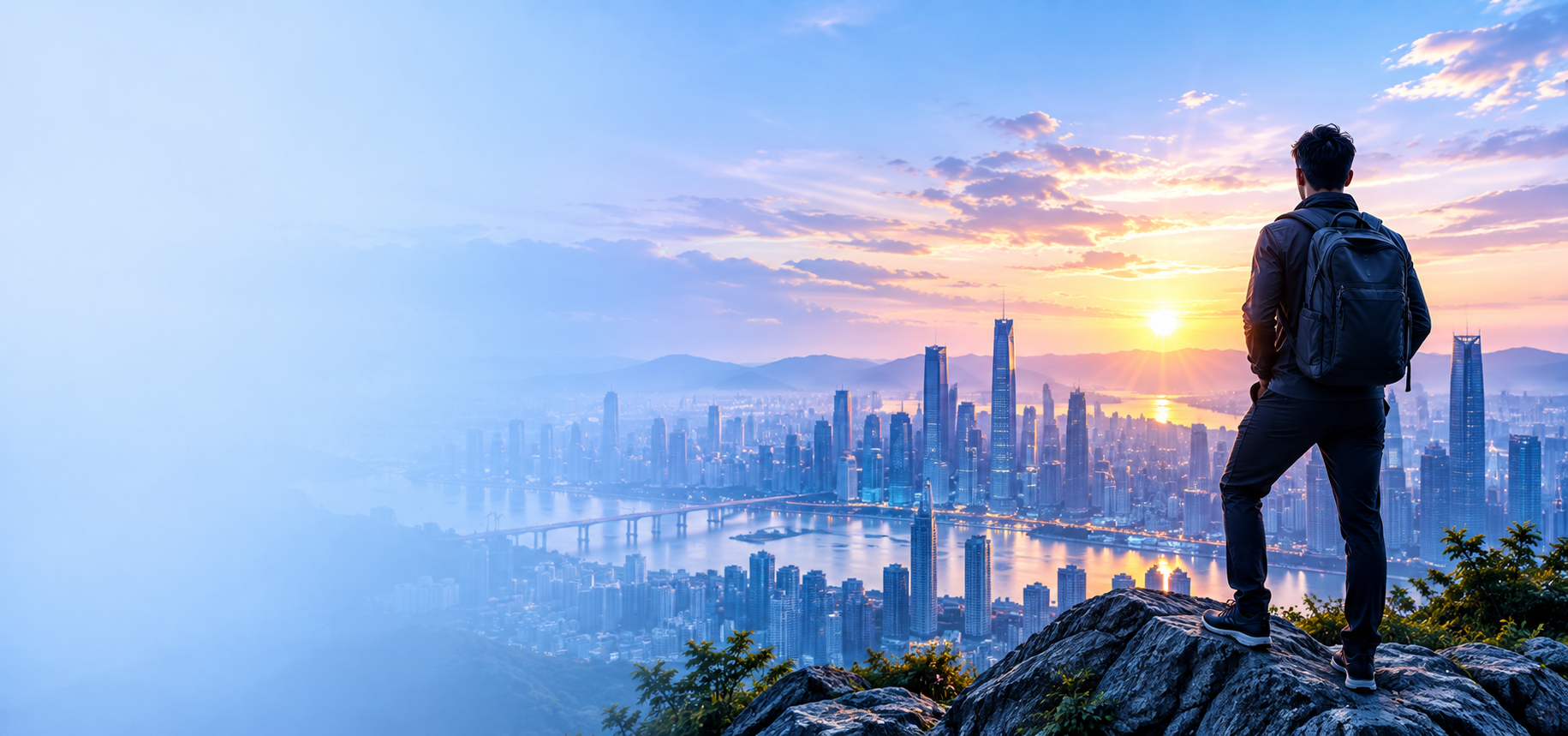 Professional looking toward a global city