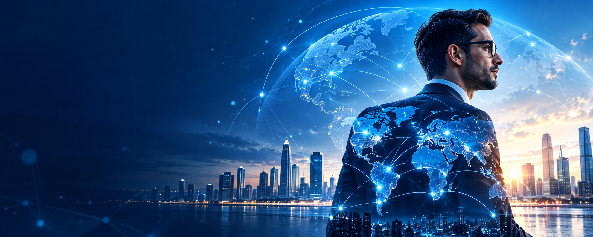 Technology leader connected to a global digital network